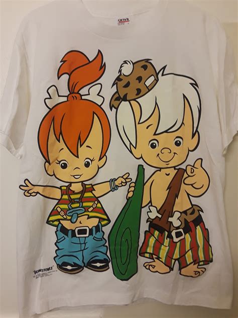 Vintage 90s Flintstones Pebbles And Bam Bam T Shirt Etsy