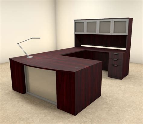 6pc U Shaped Modern Contemporary Executive Office Desk Set Of Con U58