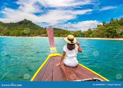 Traveler Woman On Boat Stock Image Image Of Dress Nature 260686081