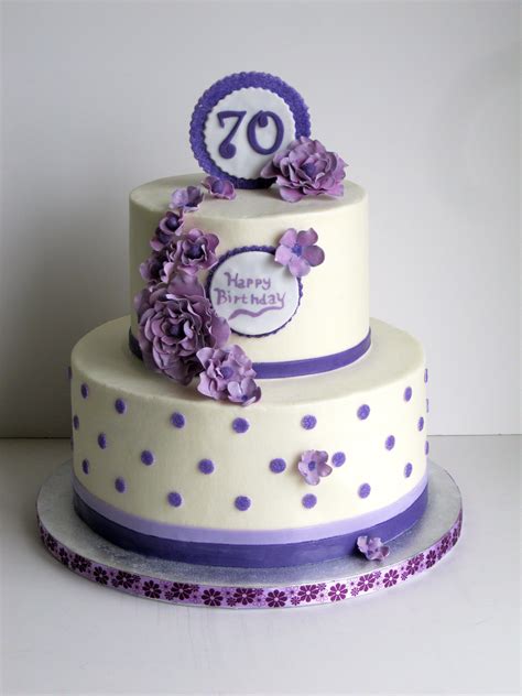 Check spelling or type a new query. Purple and white birthday cake covered in buttercream with ...