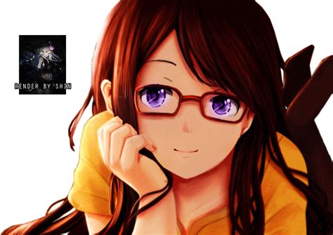 Anime Cute Girl With Glasses Render By Le Ryuuji On Deviantart