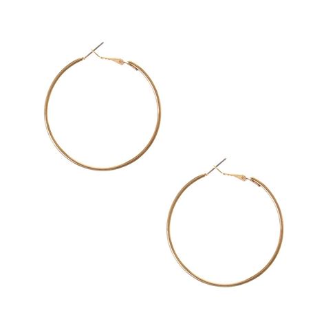 Gold Medium Hoop Earrings Claires