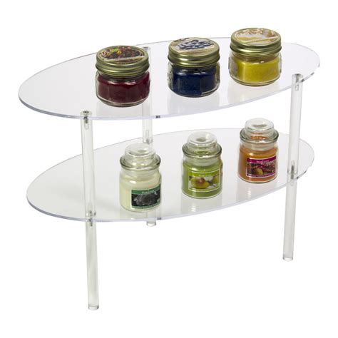 Oval Acrylic 2 Shelf Riser Buy Acrylic Displays Shop Acrylic Pop