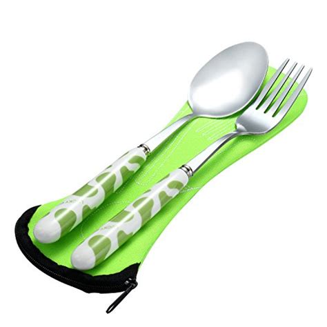 Stainless Steel Fork And Spoon Set With Ceramic