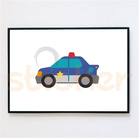 Police Car Paper Cut Out Digital Print Instant Download Etsy