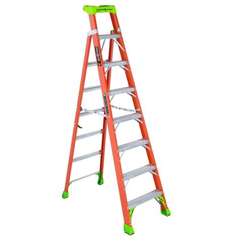 Louisville Ladder Cross Step 8 Ft Fiberglass Leaning Step Ladder 12