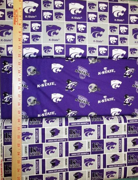 Ncaa Kansas State Wildcats Purple And Grey College Logo Cotton Etsy