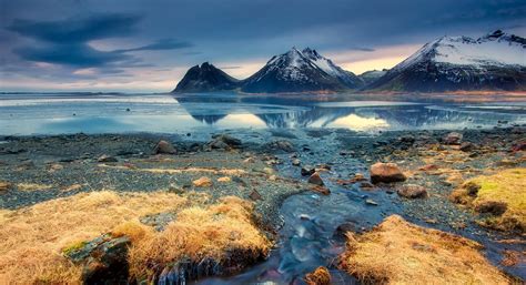 Blue Water Iceland Nature Landscape Reflection