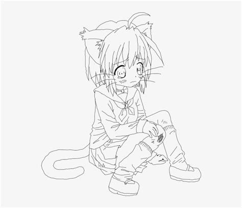 Anime Cat Girl Coloring Pages Easy Coloring Pages