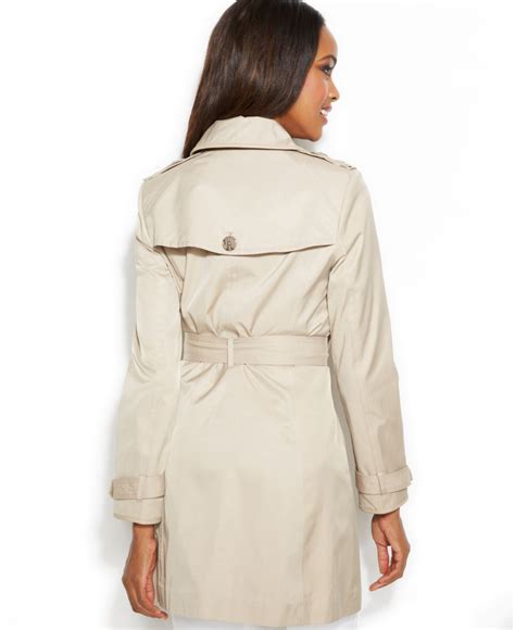 Lyst Inc International Concepts Faux Leather Trim Belted Trench Coat