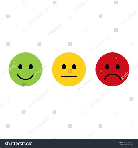 Smiley Emoticons Icon Positive Neutral Negative Stock Vector Royalty