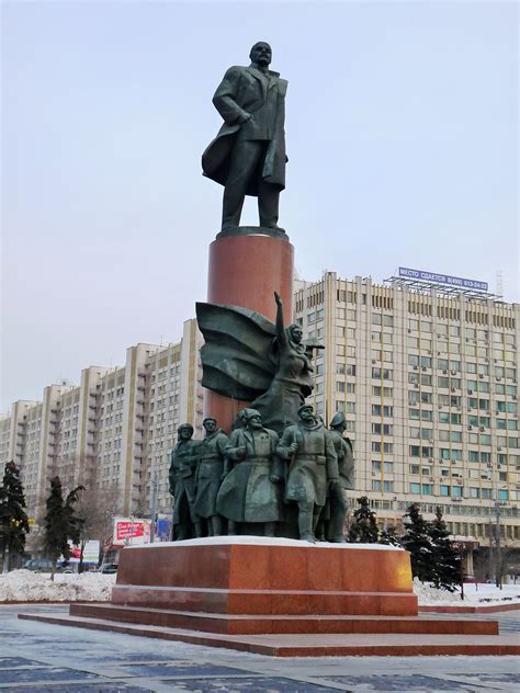 Lenin Statue Moscow Russia Moscow Russia Petersburg Union Of