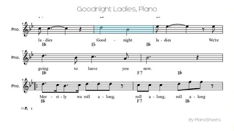 Goodnight Ladies Piano Solo Youtube