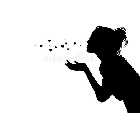 Blowing Kiss Silhouette Stock Illustrations 95 Blowing Kiss