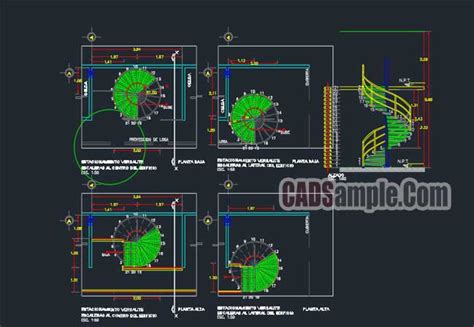 Spiral Staircase Autocad Detail Drawings