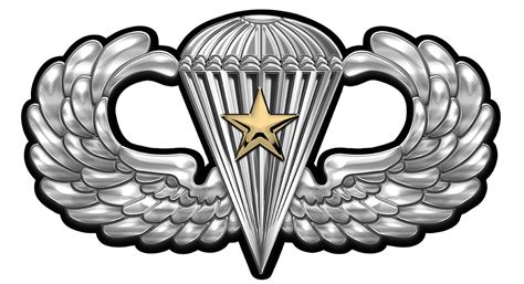 Us Army Airborne Basic Parachutist Badge With Combat Star All Metal