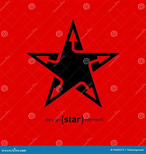 Star With Arrows Vector Logo Abstract Design Element Label E Stock