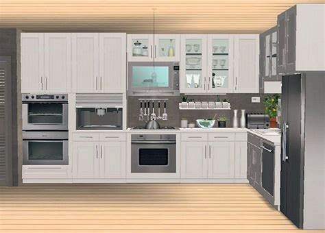 A Computer Generated Image Of A Kitchen With White Cabinets And