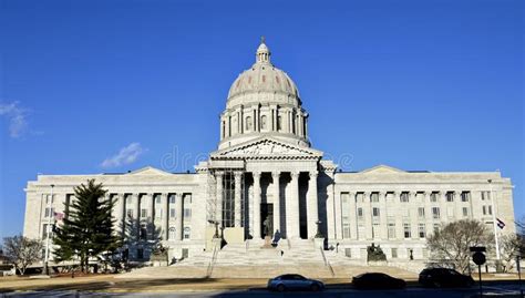 Missouri State Capitol Building In Falling Snow Stock Photo Image Of