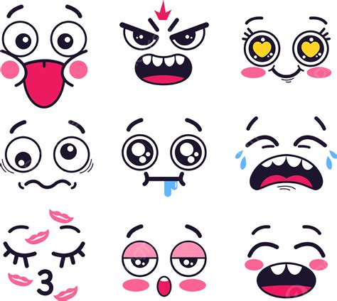 Elementos De Diseño Dibujados A Mano Emoji Kawaii Png Emoji Kawaii