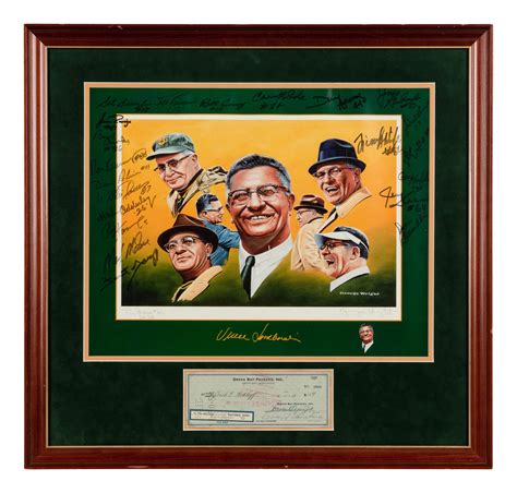 Sold Price A Green Bay Packers Vince Lombardi Signed Autograph Check