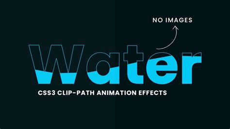 If no, this snippet is for you. Pure CSS3 Water Wave Text Animation Effects Using CSS Clip ...