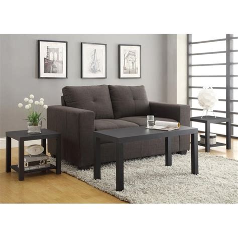 Hayneedle has hundreds of coffee and end table sets to choose from, so you can select the wood finish and style to match your room. 3 Piece Coffee and End Table Set in Black - 5082096
