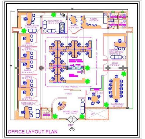 Office Furniture Layout Plan Dwg Drawing Download 65x65 Plan N