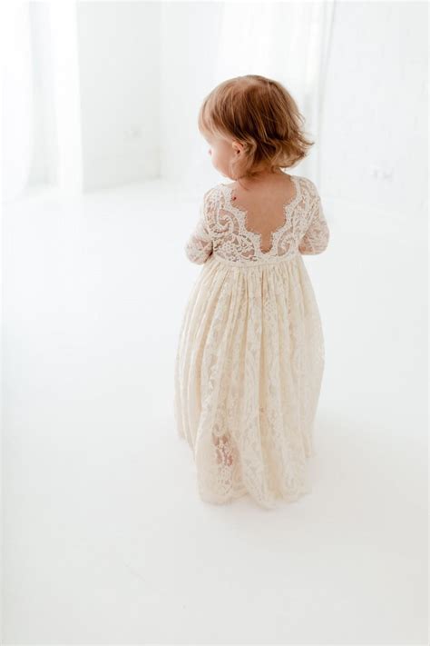 Bohemian Ivory Flower Girl Dress Rustic Tulle Wedding Dress Will You