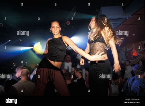 Two Girls Dancing In Hollywood Disco Club Tallinn Is Favourite Stock Photo Alamy