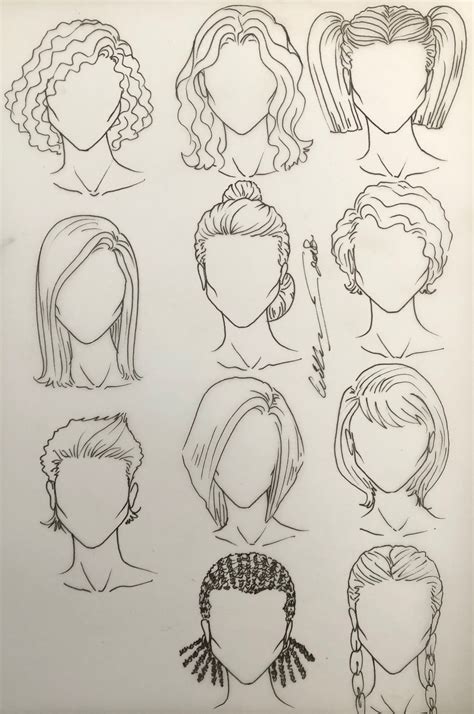Female Hairstyles Drawing Elrustegottreviso