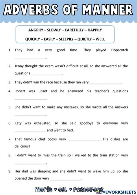 Vocabulary Adverbs Of Manner Worksheet Adverbs English Vocabulary Words Learning Adverbs