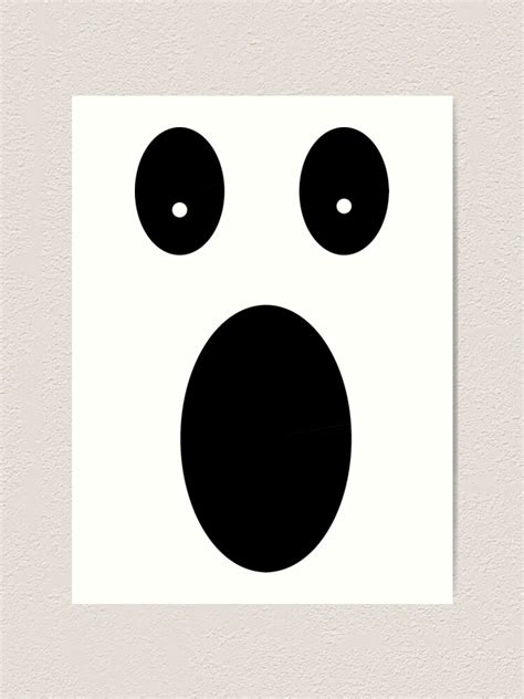 Spooky Halloween Shocked Ghost Face Art Print By Kookkiee Redbubble