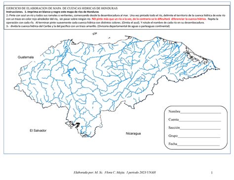 Mapa De Cuencas Hidricas I Ejercicio De Elaboracion De Mapa De