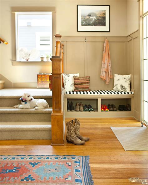 American Farmhouse Style Entryway Bench Nook New Homes Inspiration