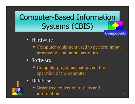 Computer Based Information Systems Cbis • Hardware • Software