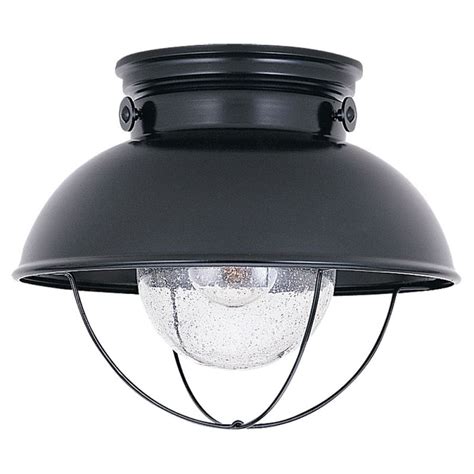 This elegant outdoor wall mount fixture is part of the castine collection. Sea Gull Lighting 8869-12 Black Sebring 1 Light Outdoor Flush Mount Ceiling Fixture ...