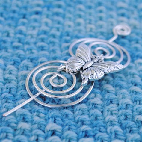 Butterfly Shawl Pin Charmed Silver Crafty Flutterby Creations