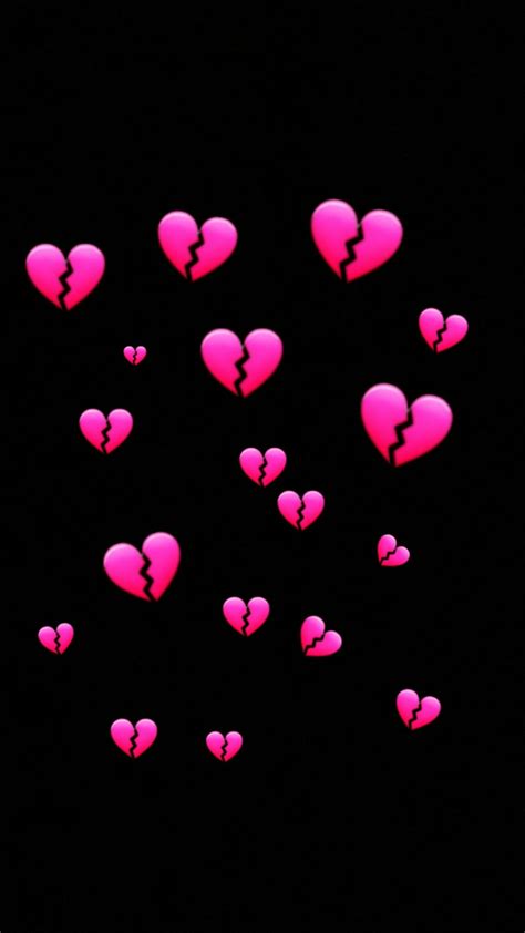 Iphone Aesthetic Pastel Tumblr Broken Heart Emoji Lock Screen Wallpaper