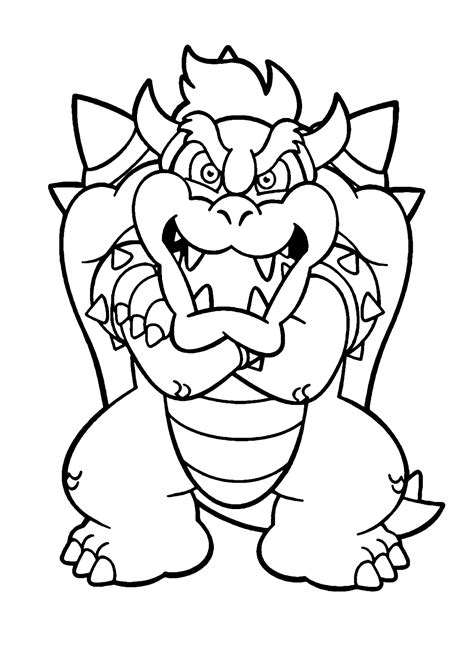 Bowser With Mario Coloring Page Free Printable Coloring Pages