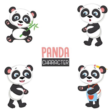 Premium Vector Vector Illustration Of Cartoon Pandas