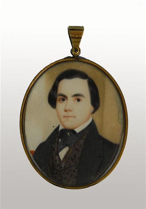 Lot Oval Portrait Miniature On Ivory Depicting A Gentleman Attributed To Joseph Whiting Stock