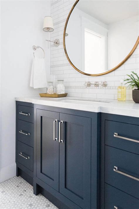 This style features light, distressed woods and beachy blues and grays. 30 Most Navy Blue Bathroom Vanities You Shouldn't Miss ...