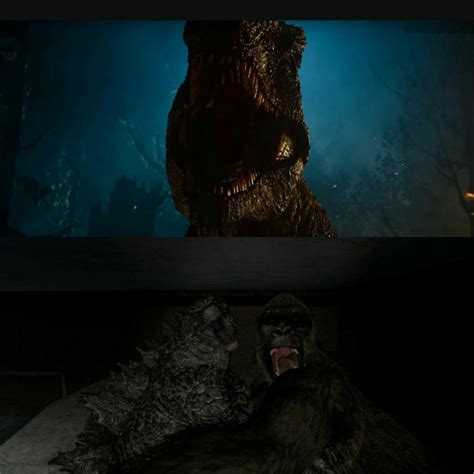 Godzilla And Kong React Giganotosaurus Edited Jurassic Park World