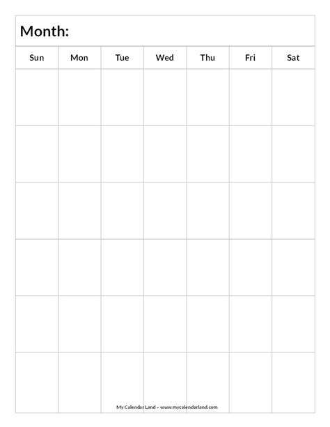 6 Week Calendar Template Printable Blank Calendar Template