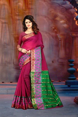 Party Wear Printed Cotton Silk Sarees Below 500 With Blouse Piece 55 M Separate Blouse Piece