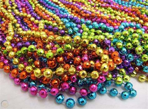 Mardi Gras Beads 60 Dozen Assorted Neon Disco Throw 33 In Necklaces 720