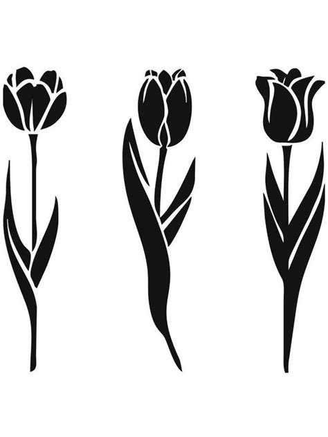 Tulip Stencils In 2021 Stencils Flower Stencil Stencil Patterns