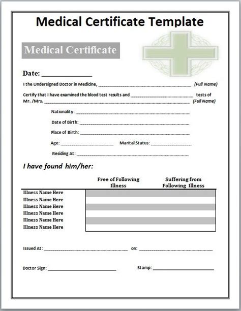 Download These Free Medical Certificate Templates In Ms Word To Help Design And Print Your