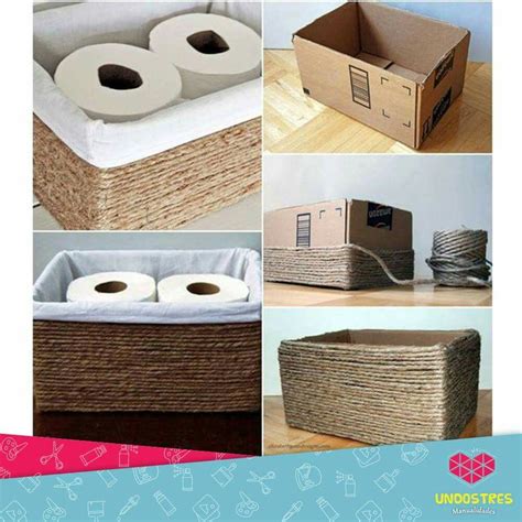 Forrar Cajas Cartón Rafia Home Crafts Diy Home Decor Diy Crafts
